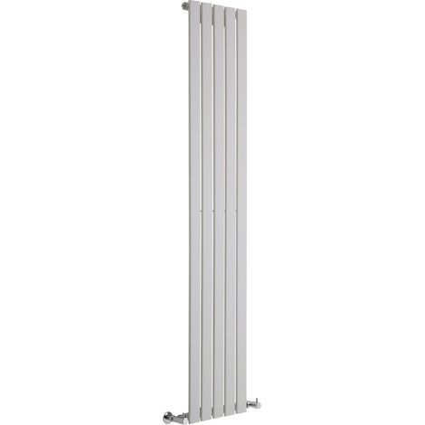 Milano Alpha White Vertical Column Single Flat Panel Radiator - 1780mm x 350mm (1/5)