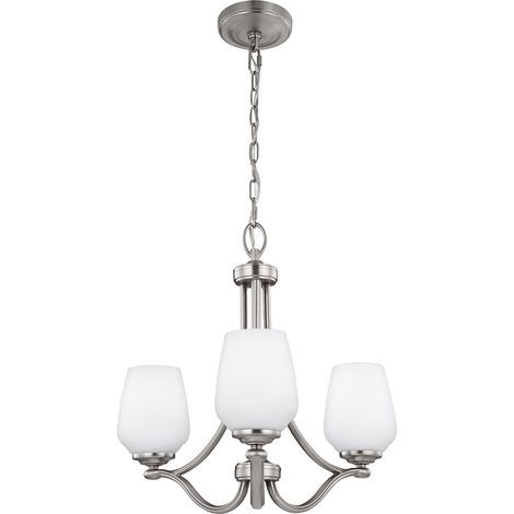 Lampadario Contemporaneo Vintner In Acciaio Nichel Satinato Vetro 3 Luci E27 (1/5)