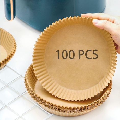 Lot de cent doublures jetables pour friteuse à air papier alimentaire anti graisse pour cuiseur et micro ondes (1/5)