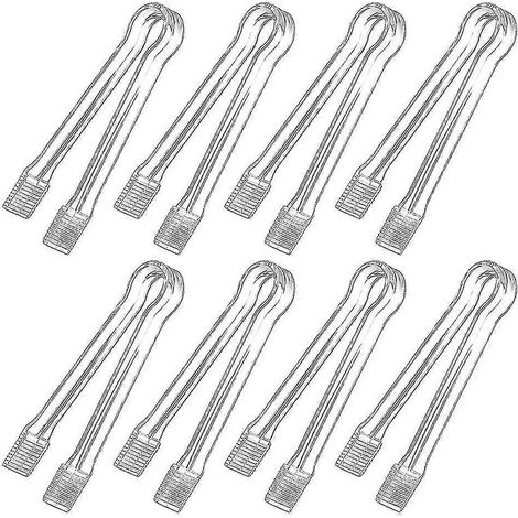 Set mit 8 durchsichtigen Servierzangen aus Kunststoff für Buffets, Mini-Servierzangen, Vorspeisenzangen, transparente Küchenzangen