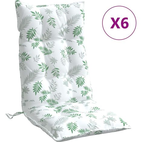 Coussins de chaise à dossier haut lot de 6 modèle de feuille (1/5)