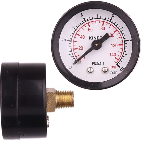Manomètre compact 0-10 bar, filetage arrière 40 mm 1/8 pour compresseur (1/3)