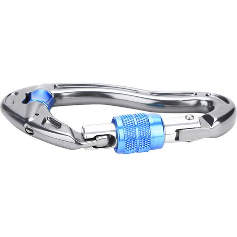Mousqueton à vis de verrouillage 25 kN pour équipement de secours en escalade et alpinisme (bleu) (1/5)