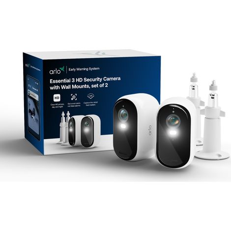Arlo Essential E3 HD 2-CAMS + 2X MOUNTS Caja Cámara de seguridad IP Exterior Techo/pared
