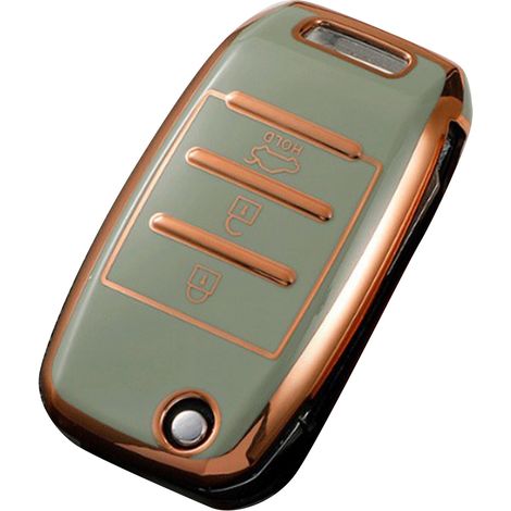 Housse de télécommande de clé TPU ajustement précis protecteur de clé intelligente remplacement pour Kia K2 K3 K4 KXCROSS KX7 Vert (1/5)