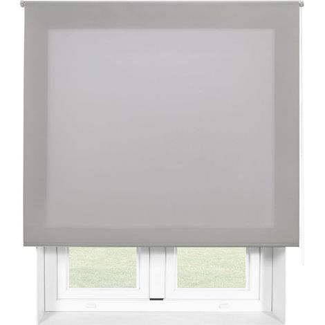 Estor Poliéster enrrollable opaco liso Plata 140X175 cm