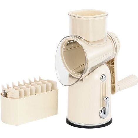 Râpe rotative manuelle multifonction pour fromage, légumes, carottes, pommes de terre, courgettes et noix, outil de cuisine pratique (1/5)