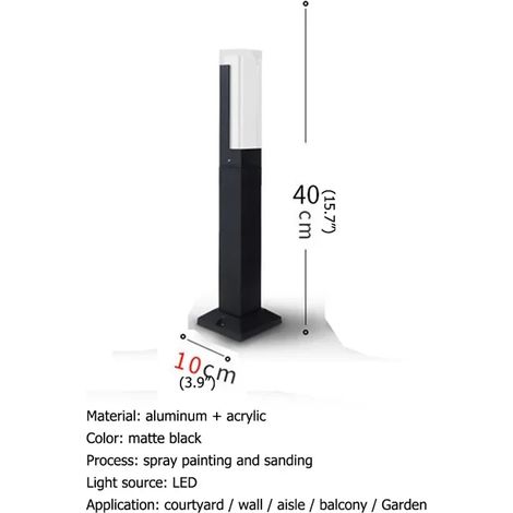 (H40cm-220V) DEBBY Lampe de jardin LED extérieure étanche en aluminium, décorative et créative pour villas, duplex et parcs (1/5)