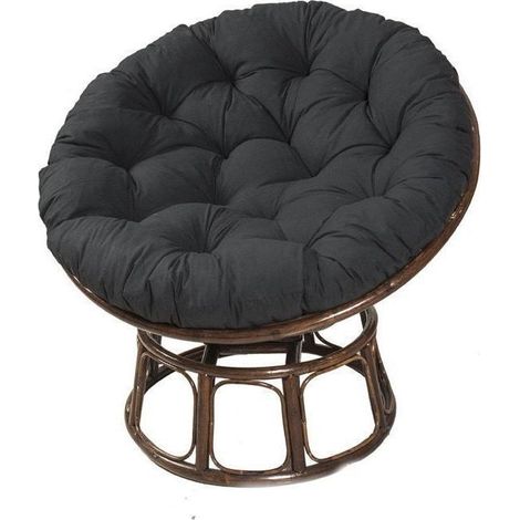 Coussins de Chaise Ronds,(60x60CM,Le Noir) Doux Épais Coussin Fauteuil Coussin Fauteuil Rotin pour Jardin ExtéRieur, Balcon Et Salon (1/5)