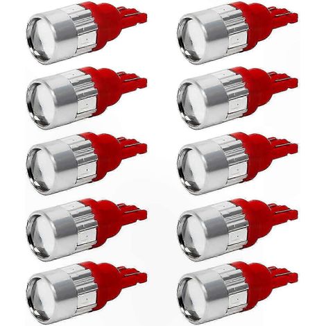 Lot de 10 ampoules LED T10 5630 6SMD pour voiture, 12 V, 350 lm - Blanc brillant, pour intérieur et extérieur (1/5)