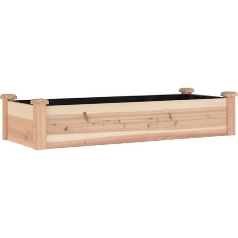 Vassoio per fioriera aiuola rialzata piante fiori terrazzo giardino rivestimento giardino 120 x 45 x 25 cm legno massello abete marrone 020039834