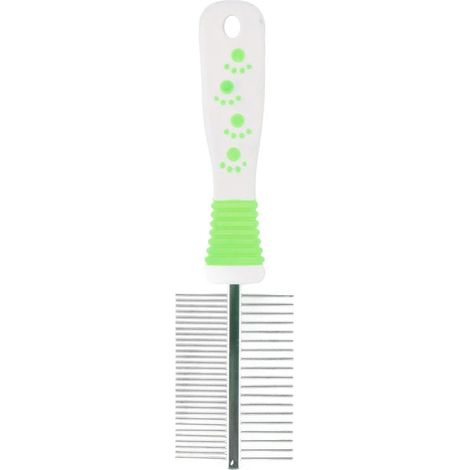 Spazzola, pettine, per CANE, gatto, pelo bianco e verde (1/3)