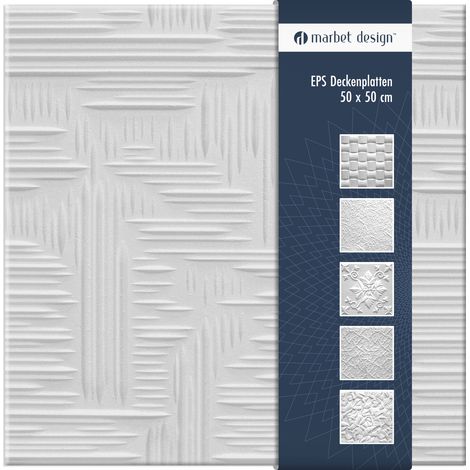 Marbet Design dalles plafond en polystyrène EPS 6 décors différents 50x50cm paquet économique: Norma 2, Forfait maximum (meilleur prix)