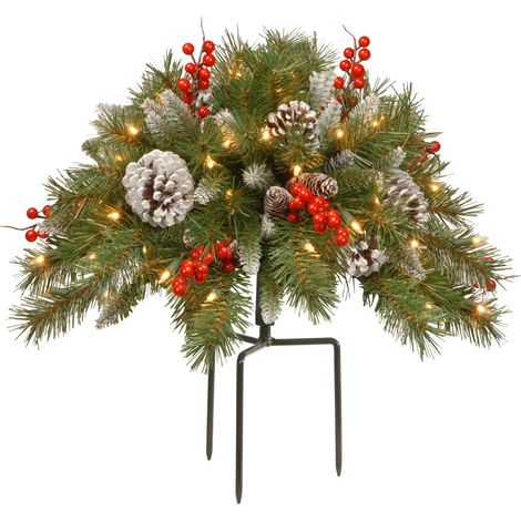 Guirlande De Noël Sans Fil - 45 cm - Décoration Porte D'Entrée Et Intérieur - Rouge Et Blanc - Guirlande Festive (1/5)