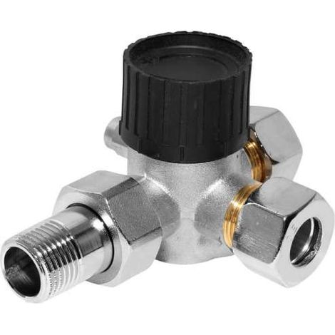 Rossweiner Dreiwegethermostatventilunterteil ½ für Forsterheizung Anschl. rechts mit Entl. 1237141 (1/2)