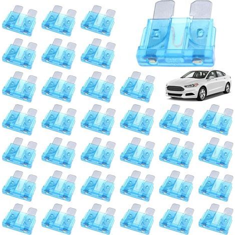 35 Stück 15A Standard-Kfz-Sicherung, 15A mittlere Kfz-Sicherung, Flachsicherungen für Kraftfahrzeuge, Flachsicherungen, Kfz-Sicherung, für Auto, Motorrad, LKW (Blau) (1/5)