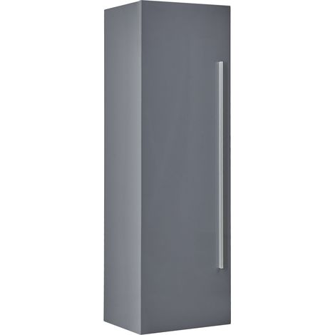 Mueble de pared para baño MDF gris 132 x 40 cm con 4 estantes Mataro (1/5)