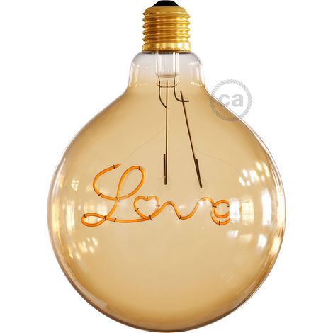 Lampadina LED Filamento Regolabile E27 5W 250 lm G125 Love CBL700216 CREATIVE-CABLES 2200K Super Caldo (1/5)