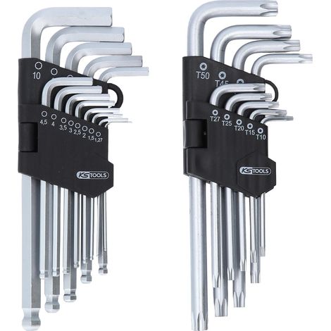KS TOOLS juego de llaves acodadas, Torx, hexágono interior, 22 pzs - 151.4000 (1/4)