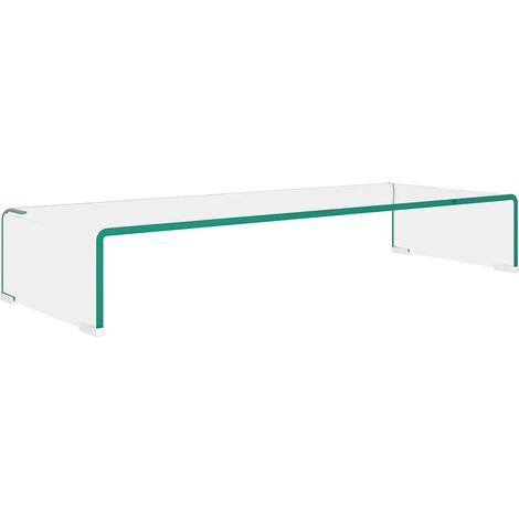 vidaXL Soporte para TV/Elevador monitor cristal claro 80x30x13 cm (1/2)
