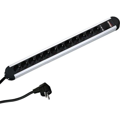 Bachmann Tecline Multiprise 12 Prises Noir Argent 16A
