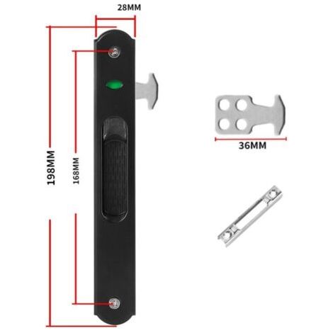 Serrure de porte coulissante en acier inoxydable – Verrouillage à crochet unilatéral – Accessoires d'installation inclus – Pour portes et fenêtres en verre (1/5)