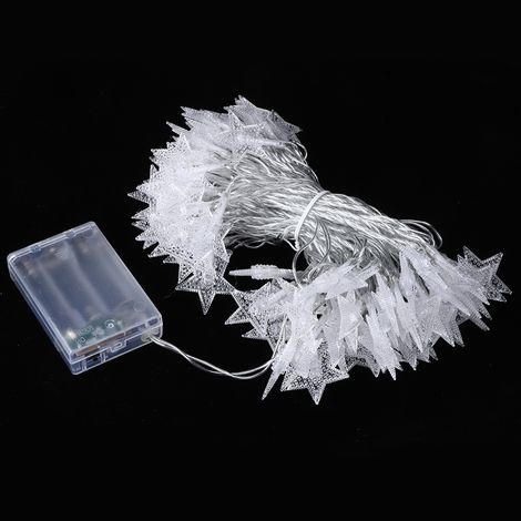 Fünfzackige Sternen-Lichterkette, batteriebetrieben, LED-Lampe, Dekoration für den Innen- und Außenbereich (10 m, 80 LEDs mit Blinkmodus, farbig) (1/5)