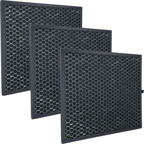 vhbw 3x Aktivkohlefilter Ersatz für Sharp FZ-F30DFE für Luftreiniger - Luftfilter Schwarz