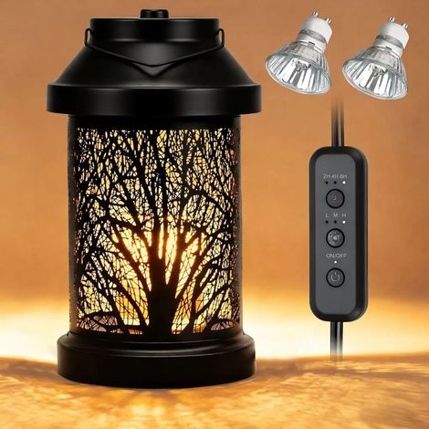 Lampe à bougies de style rétro avec minuterie et variateur, idéale pour faire fondre les blocs de bougies ou les bougies parfumées en pot, un bel objet de décoration. (1/5)
