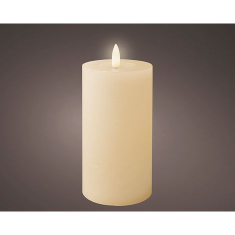 Cremefarbene LED-Wachskerze, ø7 x 15 cm