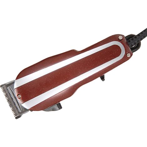 Tondeuse à cheveux professionnelle pour hommes, en acier inoxydable, ergonomique, pour usage domestique ou professionnel, rouge, prise américaine 110 V (1/5)