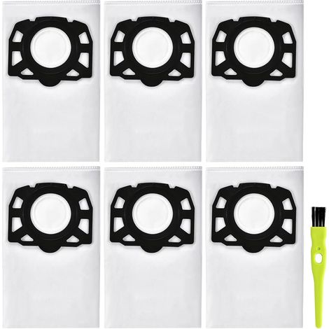 20 sacs de rechange pour Karcher,Compatible avec aspirateur Karcher KFI 357 KWD1、KWD2、KWD3、WD2 Plus、WD3、SE 4001、SE 4002、WD 3.200-WD 3.800 M、2.863-314.0(5 sacs filtrants+1 brosses) (1/5)
