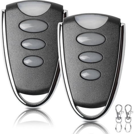 Lot de 2 émetteurs portatifs pour porte de garage 433 MHz Télécommande de rechange pour SC5262, HT6P20B, HT600, HT680, HT6207, HT6010, HT6012, HT6014, série SMC918 (1/5)