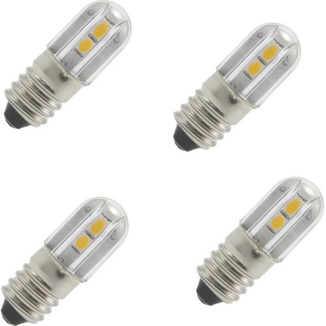 Ampoules E10 AC,Lot de 4 Ampoules LED E10 240V Blanc Chaud Led Rechange Miniatures 1W 100LM Ampoules à vis -Mise à Niveau pour Lampes Frontales, Lampes Torches (Blanc Chaud (3000K), 240V) (1/5)