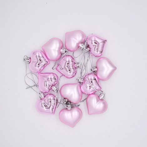 Boules Décoratives - 12 Pièces - Diamètre 4,5 cm - En Plastique - Pour Décoration De Saint-Valentin Mariage Fête - Or Argent Rouge Rose Blanc (1/5)