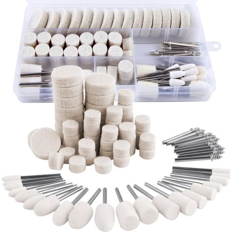 80Pcs Kit polissage, Roues en laine pour outil rotatif (1/5)