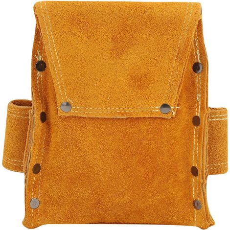Ceinture porte-outils multifonction en cuir bovin épais, organiseur d'outils portable, 18x7x14x13 cm, 1 pièce (1/5)
