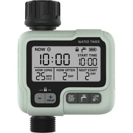 Bewässerungsuhr – IPX5-Wasserregler – Wasserdicht mit großem LCD-Display – Für Balkon/Garten/Terrasse – 1 Stück (1/5)