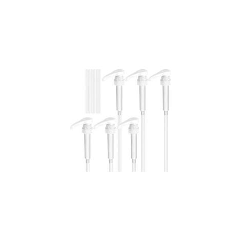Lot de 6 Distributeurs de Savon Pompe de Rechange, Idéal pour Shampoing, Gel Douche et Savon Liquide, Flexible Long
