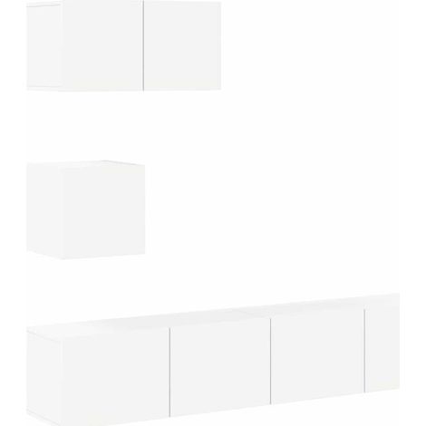 Maison Exclusive - Set di Mobili Porta TV 4 pz Bianco in Legno Multistrato (1/5)