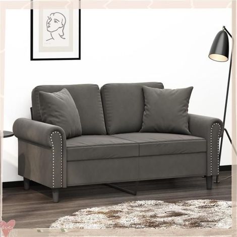 Coussins décoratifs - VINGVO - 349486 - Velours doux - Gris foncé - 40 x 40 cm (1/5)