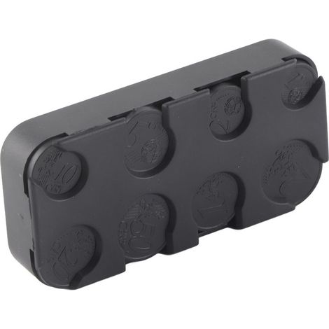 Distributeur rectangulaire de pièces de monnaie en euros, boîte de rangement en plastique (1/5)
