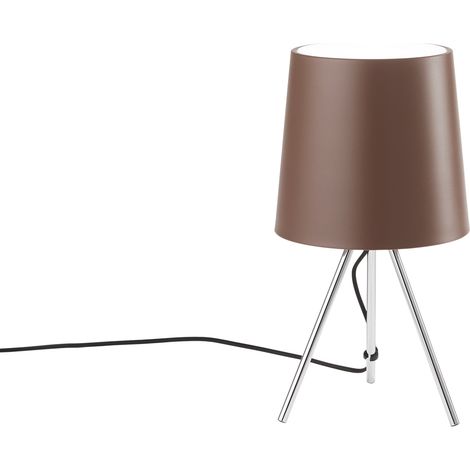 "Lampada da tavolo MARLEY in metallo argento con paralume in alluminio marrone" (1/4)
