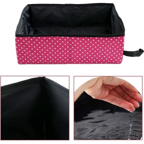 Lettiera per gatti pieghevole BDD, lettiera portatile da viaggio, lettiera impermeabile pieghevole, toilette pulita per gatti, per casa e campeggio all'aperto, taglia L (rosa) (1/4)