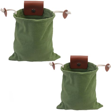 (2 Stück Pochette Recherche Nourriture en Toile Sac Bushcraft en Toile avec Housse en Cuir Cordon Serrage Pochette Ceinture Recherche Champignons (1/5)