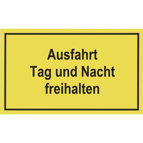 Conmetall Hinweisschild Ausfahrt Tag und Nacht freihalten 40 x 25 cm