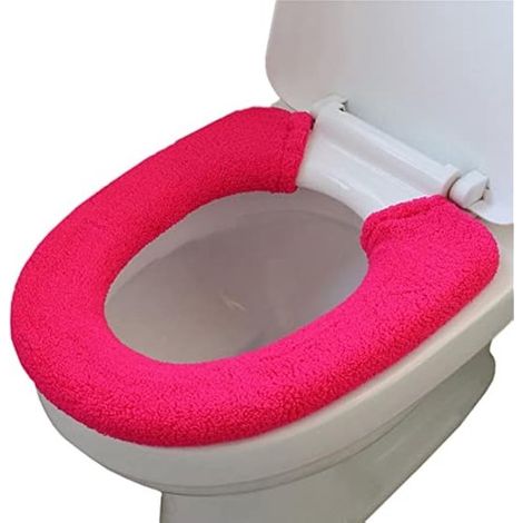 Universeller, waschbarer WC-Sitzbezug, warmer und weicher WC-Bezug für das Badezimmer – leuchtend rot.
