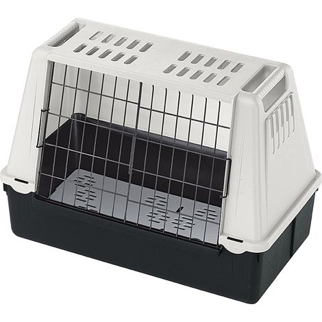 Sac de transport pour chien – Mini 72 x 41 x h 51 cm – Poids max 10 kg – Tapis drainant et grilles de ventilation – Pour voyages en voiture – Ferplast