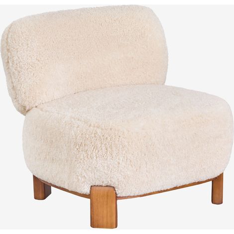 Sillón en madera de caucho tapizado Eldred SKLUM (1/5)
