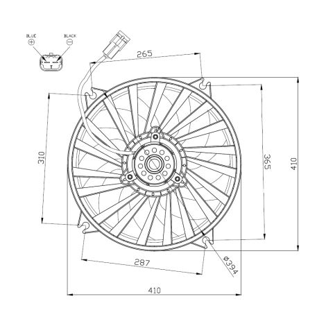 Ventilateur, refroidissement du moteur NRF 47962 CITROËN 1253Q4 1253T5